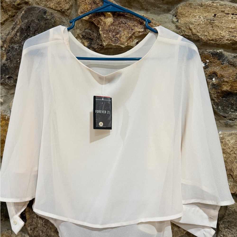 Forever 21 Cream Layered Blouse - Picture 3 of 6